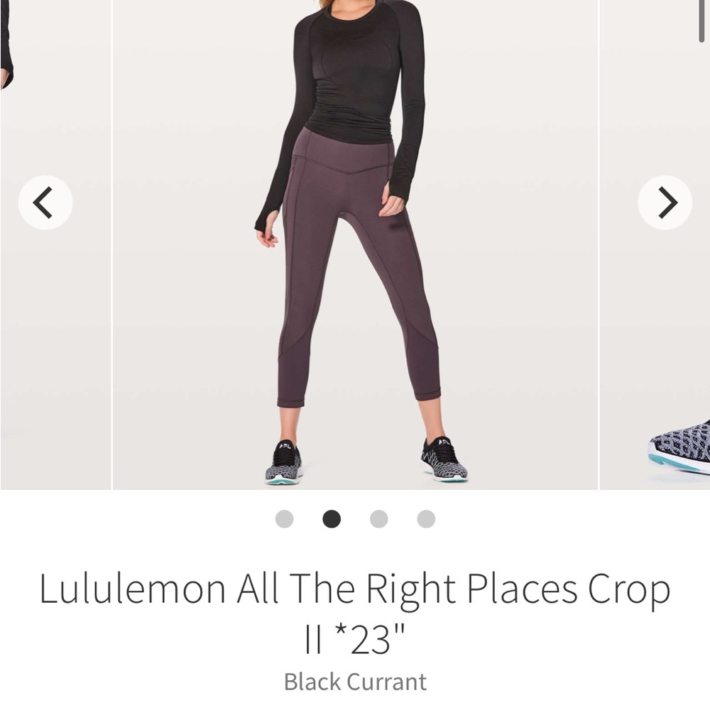 Lululemon ALL THE RIGHT PLACES CROP 23” Size 4